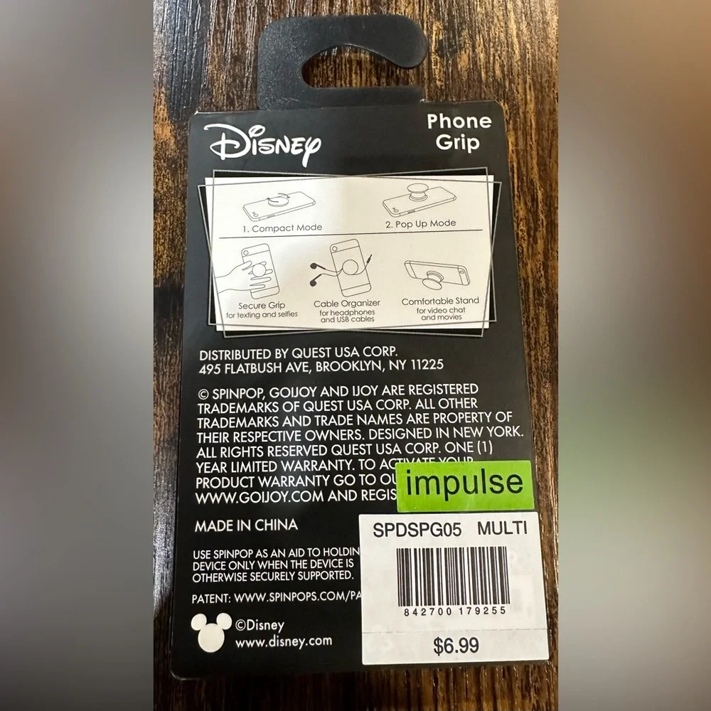 Disney Spinpop Mickey Mouse Phone Grip NWT